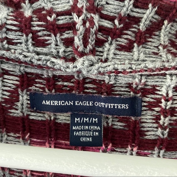 American Eagle Pullover Hoodie Pink/Gray Sz Medium - Picture 3 of 7